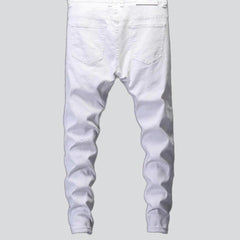 Vaqueros blancos desgastados para hombre