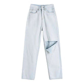 Gebleichte Baggy-Jeans im Used-Look für Damen