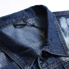 Handbemalte Jeansjacke für Herren