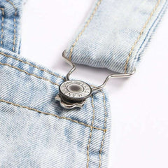 Light blue ripped denim jumpsuit