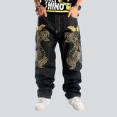 Hip-Hop-Jeans mit Schlangenstickerei