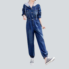 Hooded urban women denim overall
