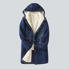 Chaqueta vaquera de invierno con capucha para mujer