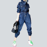 Damen Jeans-Overall mit Kapuze