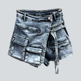 Unregelmäßiger Retro-Jeansrock für Damen
