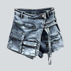 Irregular retro women denim skirt
