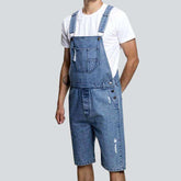 Knielanger zerrissener Jeans-Strampler