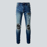 Skinny Jeans mit Lederpatch für Herren