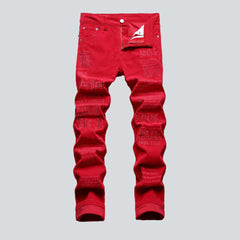 Cordjeans für Herren mit Buchstabenmuster