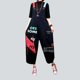 Jeans-Overall mit Buchstaben-Print für Damen