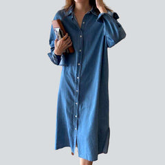 Light blue buttoned denim dress