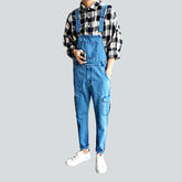 Hellblauer Cargo-Jeans-Jumpsuit