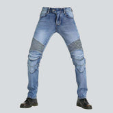 Hellblaue Herren Bikerjeans