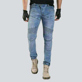 Hellblaue Herren-Moto-Jeans