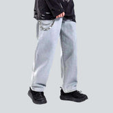 Baggy-Jeans in heller Waschung
