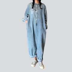 Leicht gewaschener Baggy-Overall für Damen