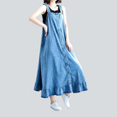 Langes, lockeres Sommer-Jeanskleid