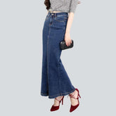 Langer Trompeten-Jeansrock für Damen