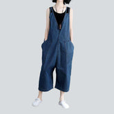 Lockerer ärmelloser Damen Jeans-Overall