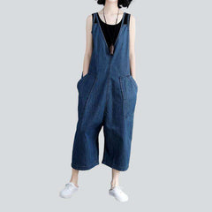 Loose sleeveless women denim overall