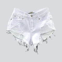 Distressed-Jeansshorts mit niedriger Taille