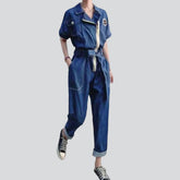 Lockerer Jeans-Overall in mittlerer Waschung für Damen