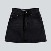 Mini-Jeansrock in Schwarz