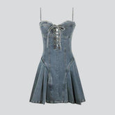 Mini-Jeanskleid mit Kordelzug