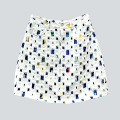 Minifalda vaquera bordada