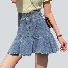 Mini skater denim skirt