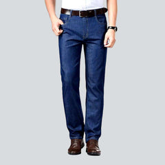 Monochrome blue elastic men jeans