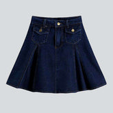 Marineblauer Skaterrock aus Denim