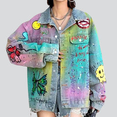 Chaqueta vaquera pintada con manchas de neón