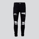 Weiße Patch-Jeans im neuen Stil