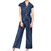 Kurzärmliger Damen-Jeansoverall