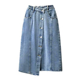 Asymmetric a-line women denim skirt