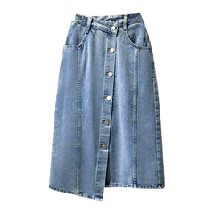 Asymmetrischer A-Linien-Jeansrock für Damen