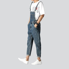 Simple loose men denim jumpsuit