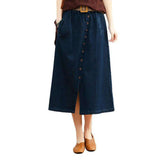 Falda vaquera larga de look casual