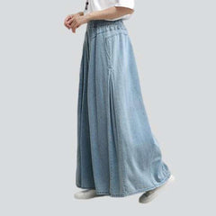 Pantalones vaqueros culotte azul claro