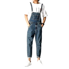 Simple loose men denim jumpsuit