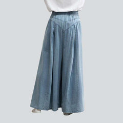 Pantalones vaqueros culotte azul claro