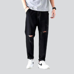 Open knees men baggy jeans