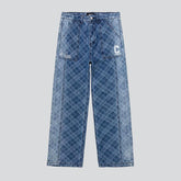 Baggy Herrenjeans aus Ornamentstoff