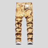 Ornament bemalt gelb Herren Jeans