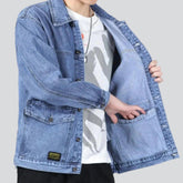 Übergroße Jeansjacke mit Seitentaschen