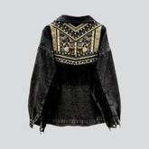 Übergroße Damen-Jeansjacke