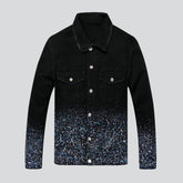 Jeansjacke mit Farbspritzer-Print