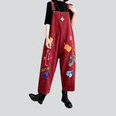Bemalter Baggy-Jeans-Jumpsuit für Damen