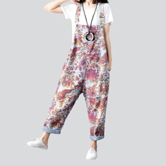 Painted baggy ladies denim jumpsuit
